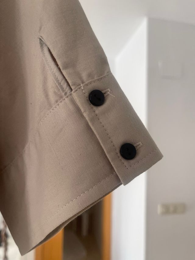 Vestido camisero Zara Basic beige