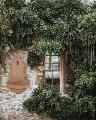 Fontana a muro giardino 65x40x25 cm Made in Italy