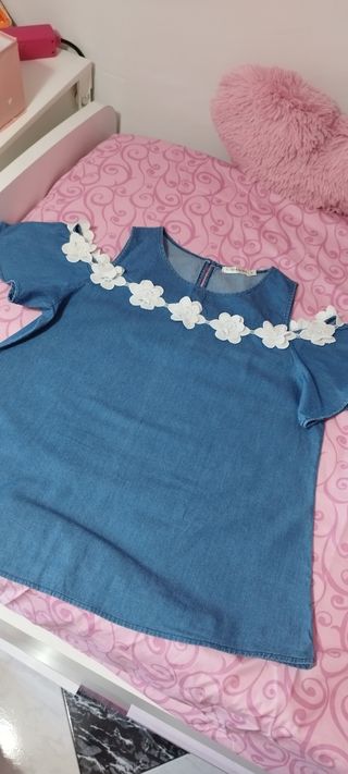 Blusa tejana hombros descubiertos