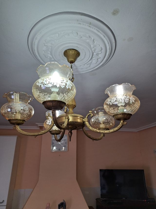 Araña techo vintage 5 luces