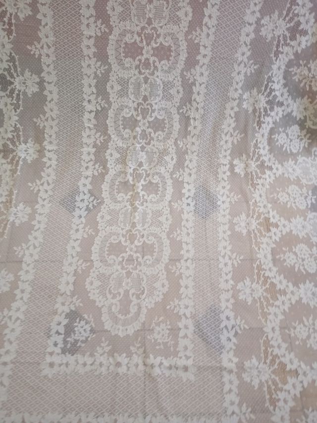 Velo novia-mantilla encaje Alençon espectacular