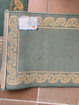 Alfombras dormitorio pack - 3 uds. verde-dorado