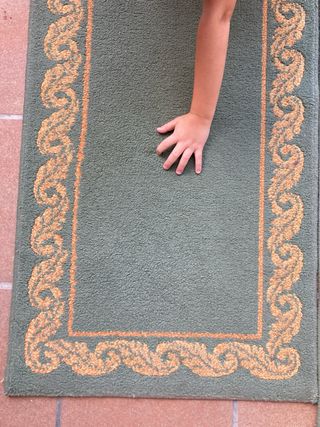 Alfombras dormitorio pack - 3 uds. verde-dorado