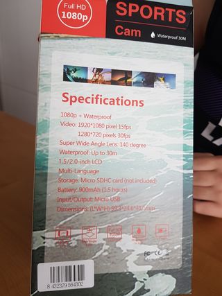 Cámara deportiva 1080p