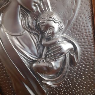 Quadro Madonna col Bambino argento