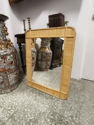 Espejo vintage mimbre