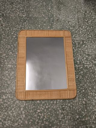 Espejo vintage mimbre