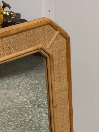 Espejo vintage mimbre