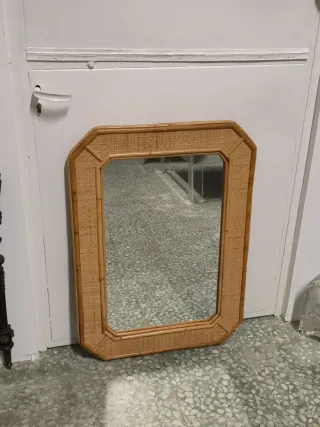 Espejo vintage mimbre