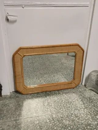 Espejo vintage mimbre