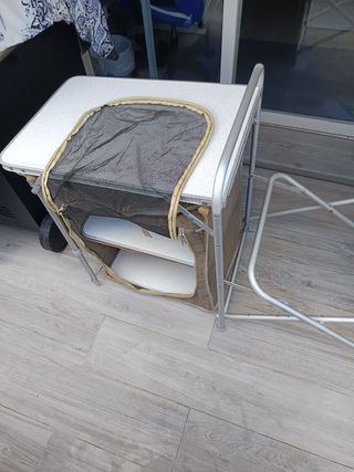 Mesa camping aluminio plegable
