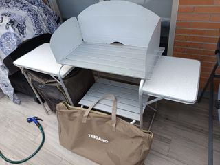 Mesa camping aluminio plegable