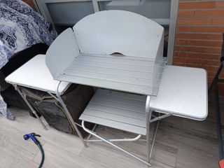 Mesa camping aluminio plegable