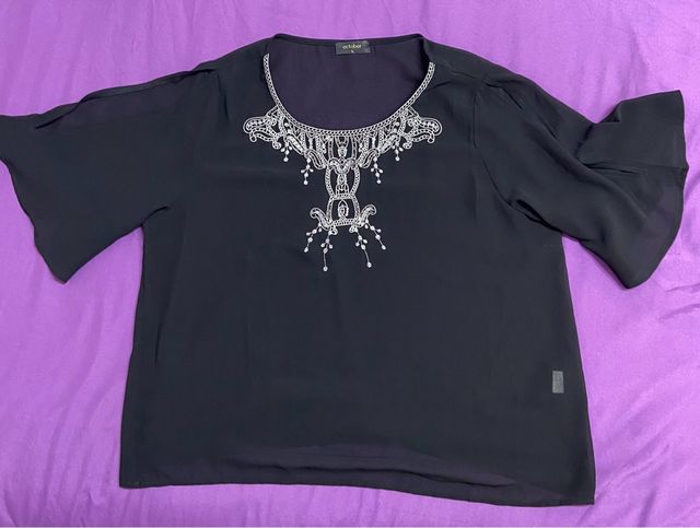 Blusa negra October - Talla L