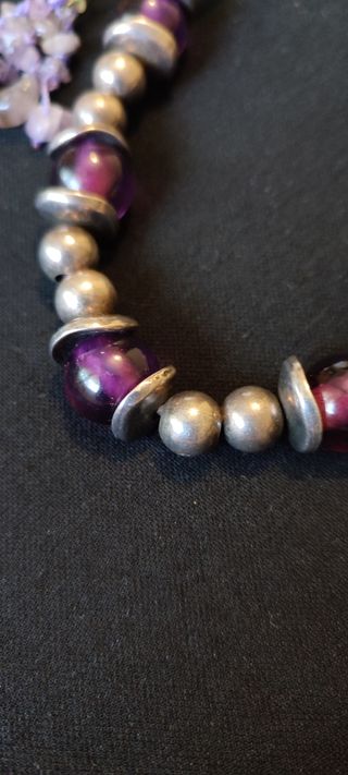 Collar morado plata - SIN RECETA