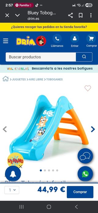 Tobogán Bluey infantil
No se rebaja! Precio final 