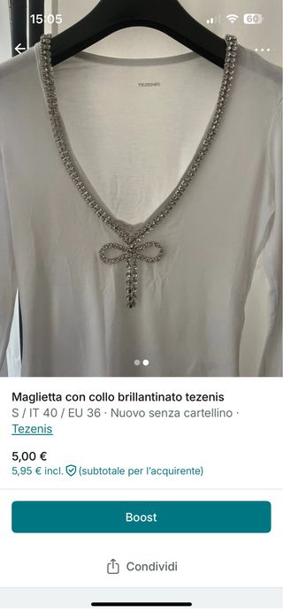 Maglia Tezenis collo brillantini S/36