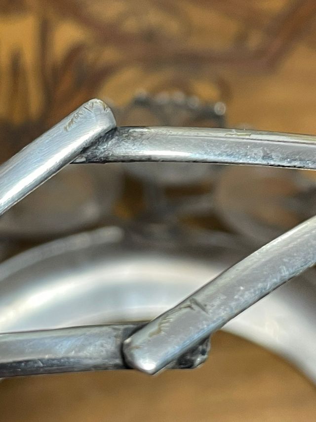 Ciotola in cristallo inciso e argento, Art Nouveau