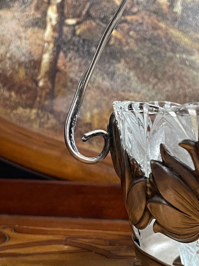 Ciotola in cristallo inciso e argento, Art Nouveau