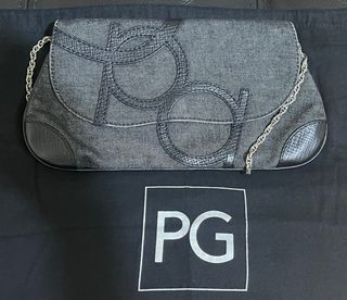 Bolso Purificación García gris en denim/piel