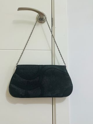 Bolso Purificación García gris en denim/piel