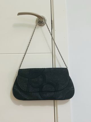Bolso Purificación García gris en denim/piel