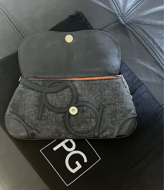 Bolso Purificación García gris en denim/piel