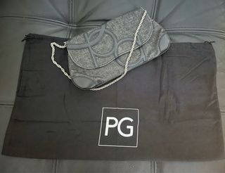 Bolso Purificación García gris en denim/piel