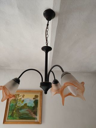 Lampadario 3 luci stile vintage