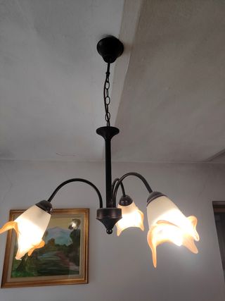 Lampadario 3 luci stile vintage