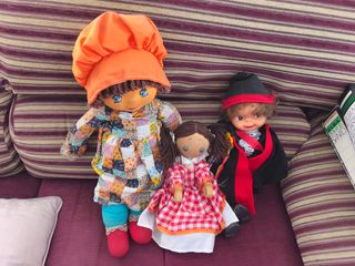 3 bambole di pezza vintage