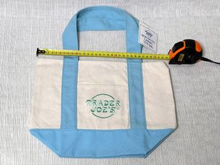 Mini Pastel Canvas Tote Bag celeste - Trader Joe's
