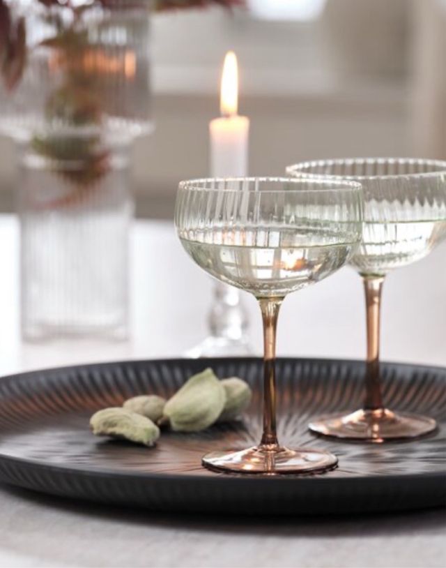 Copas de champán - Verde & Marrón sin estrenar