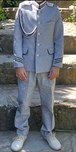 Traje comunión niño - Azul Gris