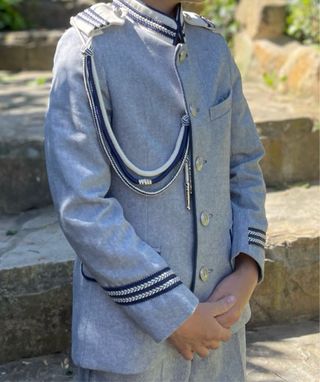 Traje comunión niño - Azul Gris