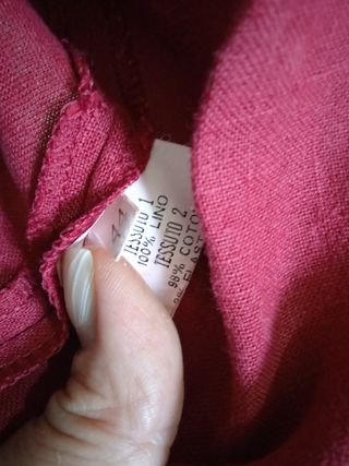 Camicetta Rossa 100% Lino Manica Corta taglia 44
