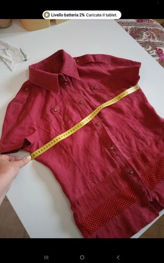 Camicetta Rossa 100% Lino Manica Corta taglia 44
