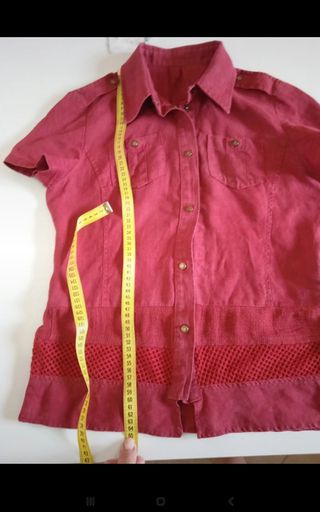 Camicetta Rossa 100% Lino Manica Corta taglia 44