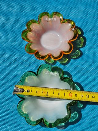 Vassoi Galbiati vintage coppia in vetro italiano