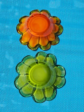 Vassoi Galbiati vintage coppia in vetro italiano