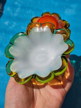 Vassoi Galbiati vintage coppia in vetro italiano