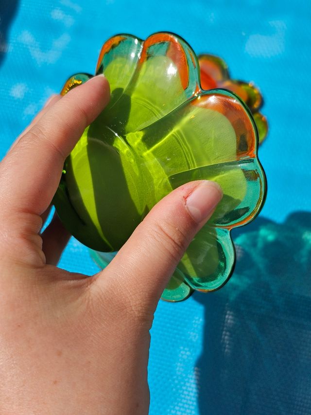 Vassoi Galbiati vintage coppia in vetro italiano