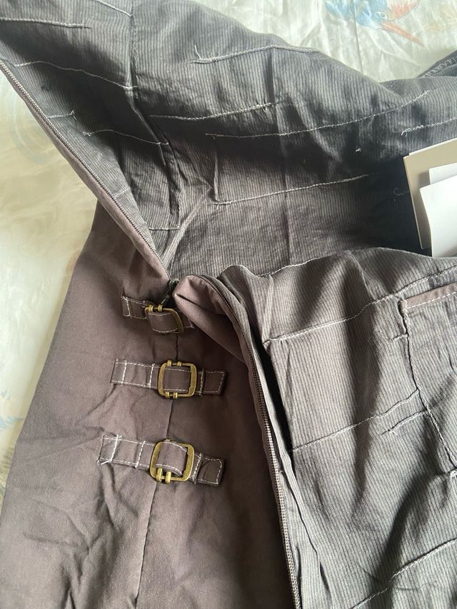 Gonna lunga marrone Y2K cottage fairy cargo