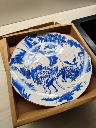 Piatto decor. Diesel blu