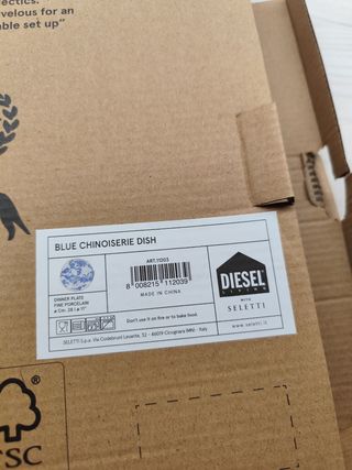 Piatto decor. Diesel blu