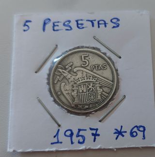 Vendo Moneda 5 Pesetas España 1957