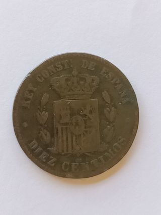 Moneda 10 céntimos Alfonso XII 1879