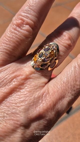 Anillo Oro 18k | Piedras Colores