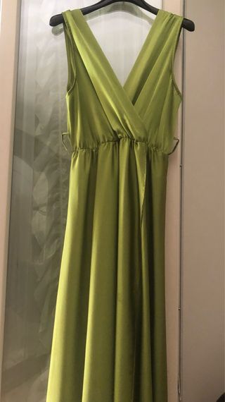 Vestito lungo verde oliva