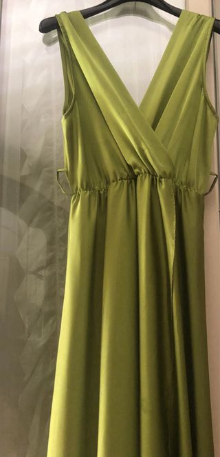 Vestito lungo verde oliva